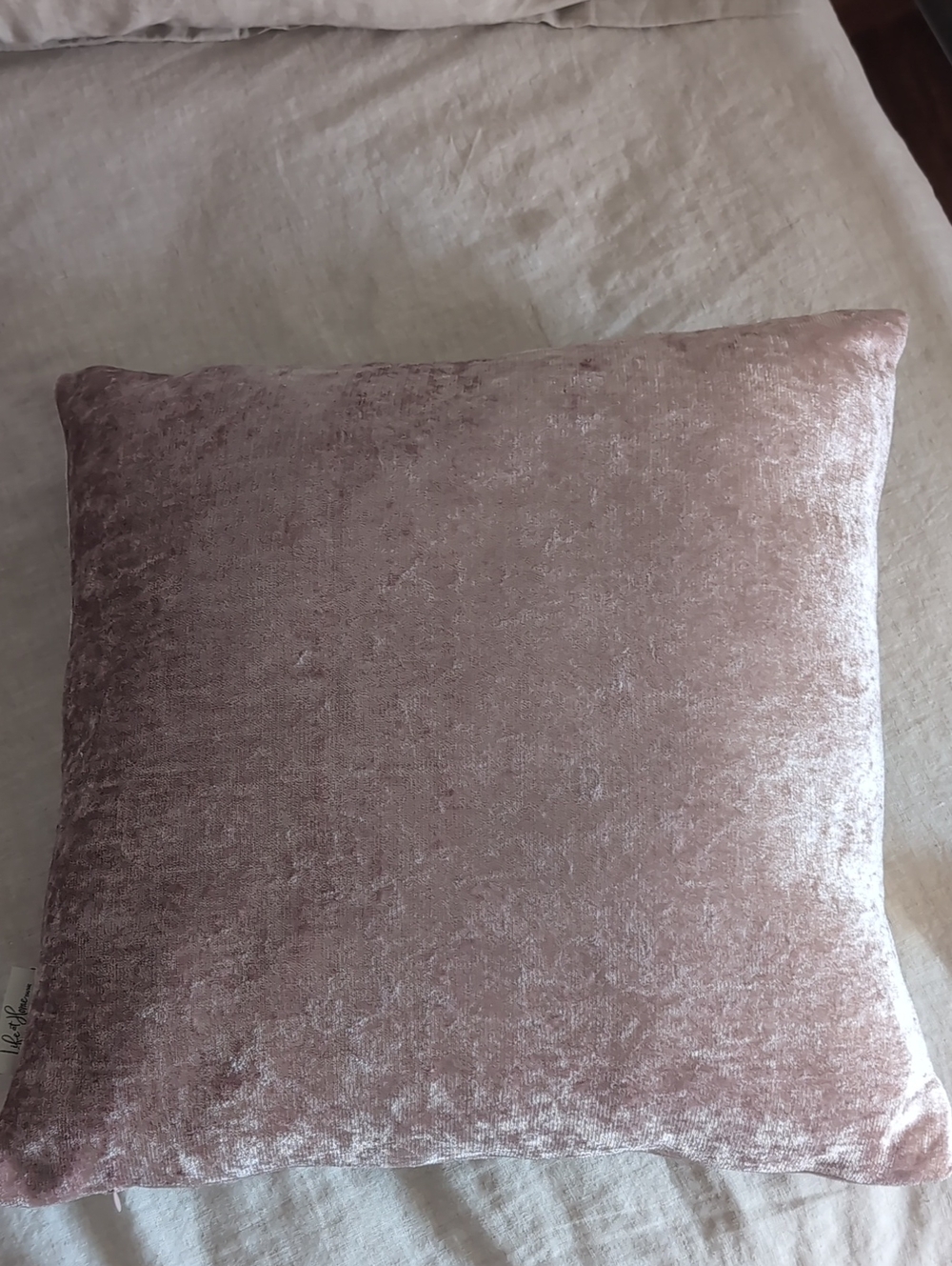 Blush Velvet Accent Pillow - Soft Plush Throw Cushion